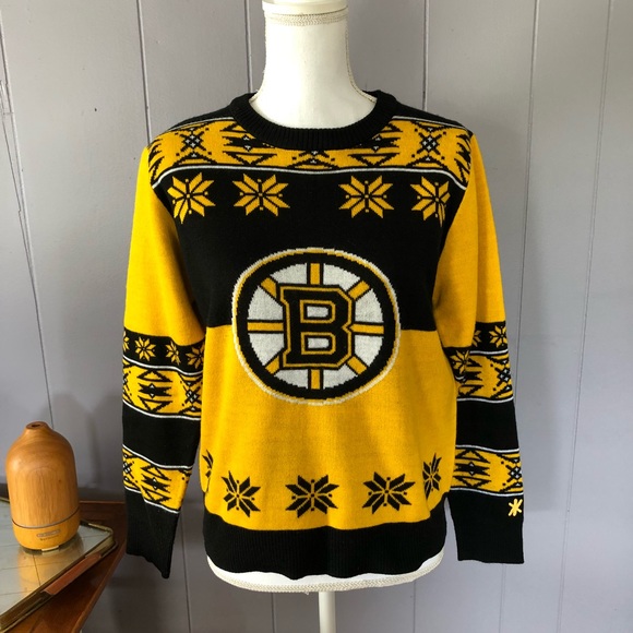 NHL Sweaters - Official NHL Bruins Winter Snowflake Sweater